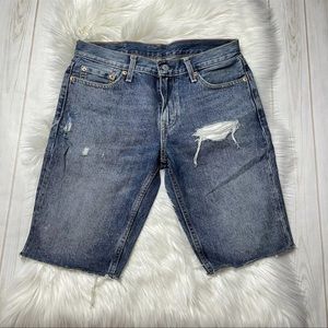 Levi’s 511 Jean Distressed Raw Hem Shorts Denim